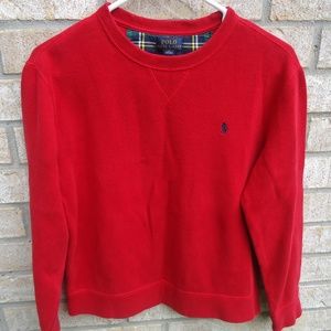 SIZE L (14-16). POLO by Ralph Lauren boys red cotton pullover.